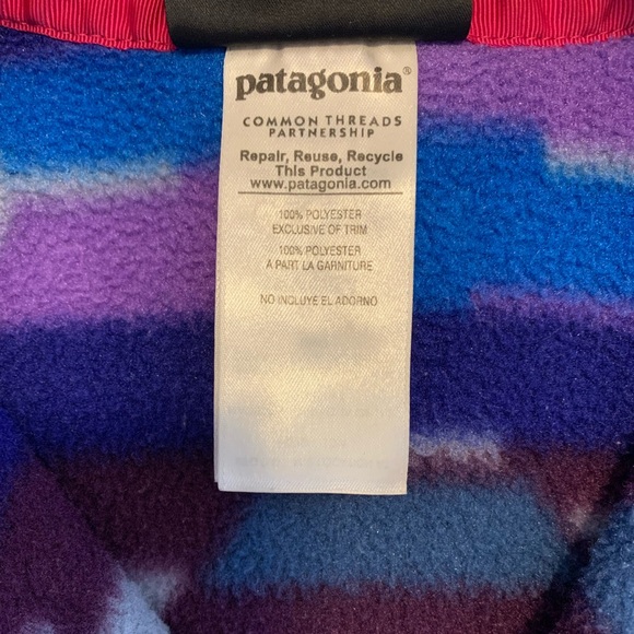 Patagonia Lightweight Synchilla Snap-T Fleece Pullover Purple Blue Aztec print - Picture 13 of 17